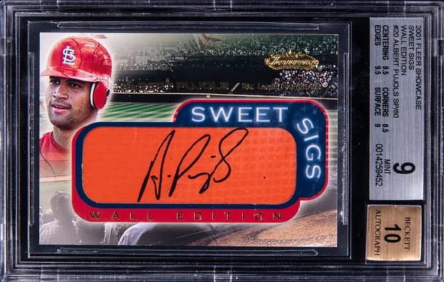 2001 Fleer Showcase Albert Pujols Sweet Sigs Lumber Edition #20 card image