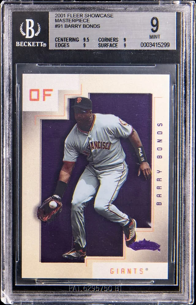 2001 Fleer Showcase Barry Bonds Masterpiece #91 card image