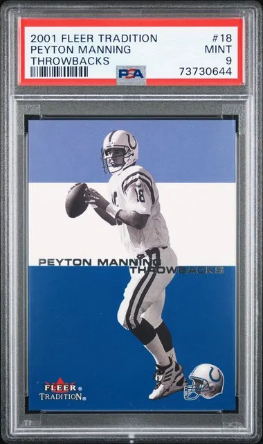 2001 Fleer Tradition Peyton Manning Throwbacks #18 card image