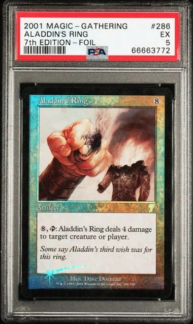 2001 Magic: The Gathering 7th Edition Foil Aladdin's Ring #286 card image