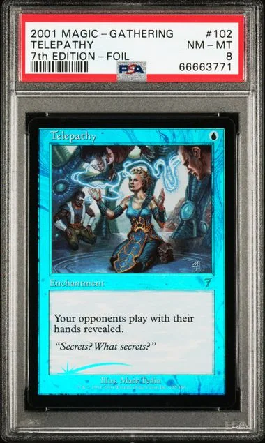 2001 Magic: The Gathering 7th Edition Foil Telepathy #102 card image