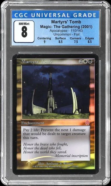 2001 Magic The Gathering Apocalypse Foil Martyr's Tomb #110 card image