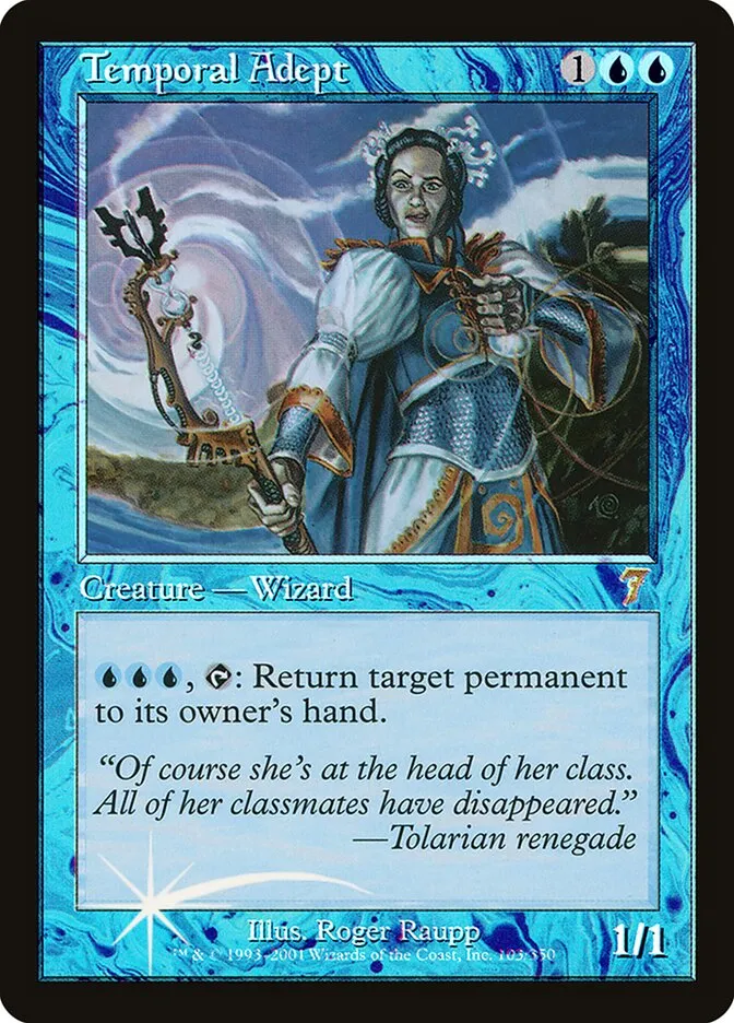 2001 Seventh Edition Temporal Adept #103★ rare card image