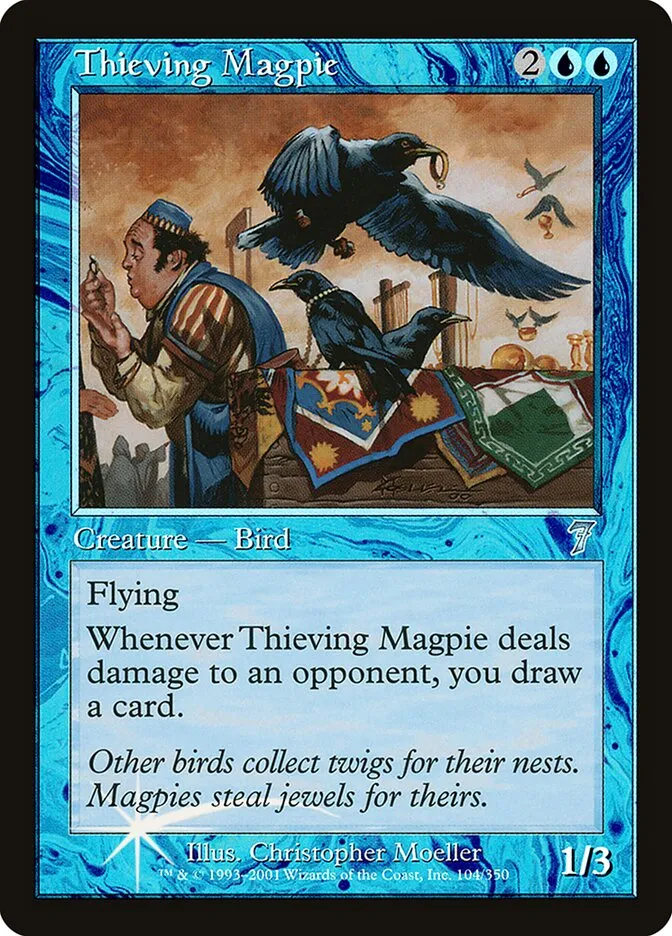 2001 Seventh Edition Thieving Magpie #104★ uncommon card image