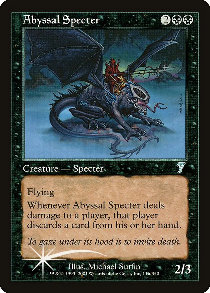 2001 Seventh Edition Abyssal Specter #116★ uncommon card image