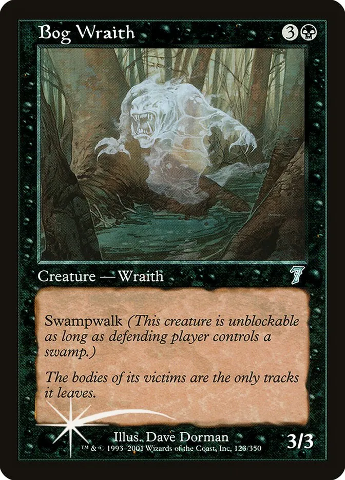 2001 Seventh Edition Bog Wraith #123★ uncommon card image