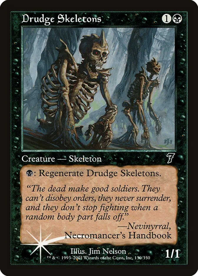 2001 Seventh Edition Drudge Skeletons #130★ common card image