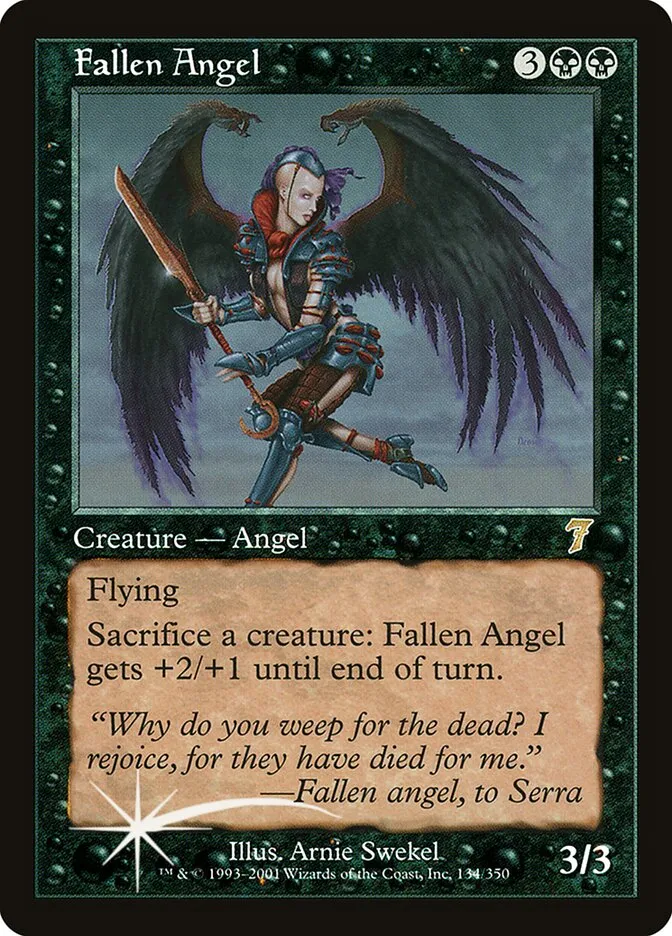 2001 Seventh Edition Fallen Angel #134★ rare card image