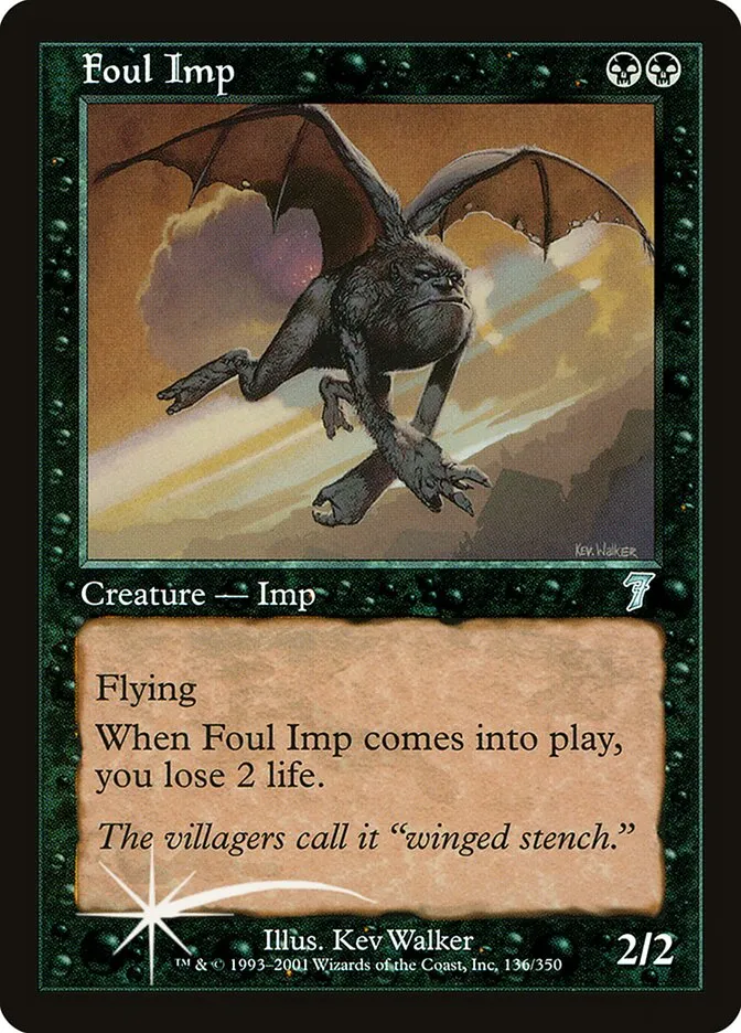 2001 Seventh Edition Foul Imp #136★ uncommon card image