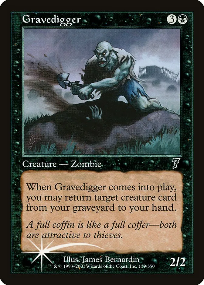 2001 Seventh Edition Gravedigger #139★ common card image