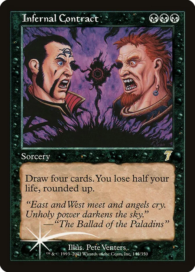 2001 Seventh Edition Infernal Contract #143★ rare card image