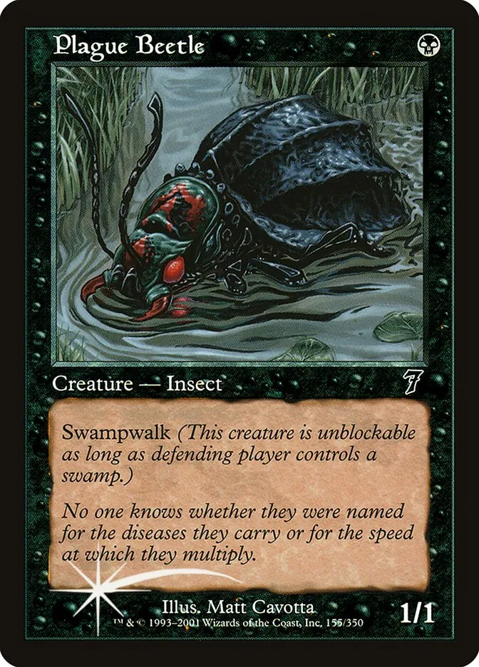 2001 Seventh Edition Plague Beetle #155★ common card image
