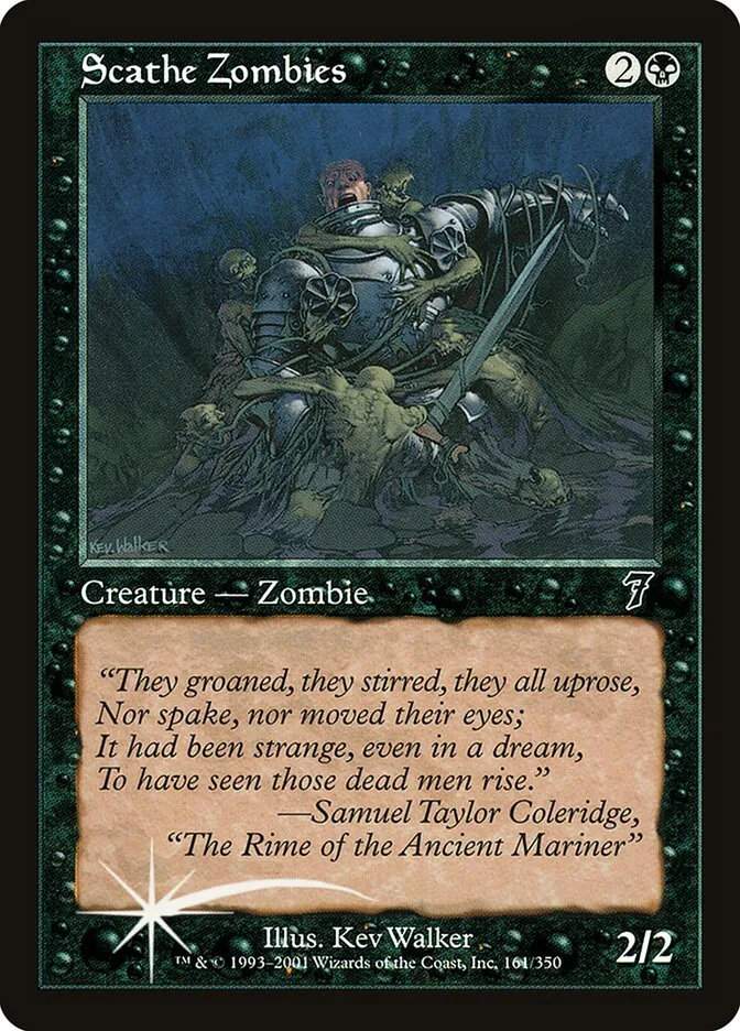 2001 Seventh Edition Scathe Zombies #161★ common card image