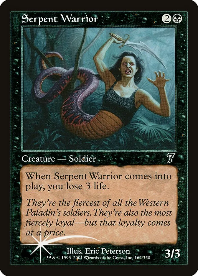 2001 Seventh Edition Serpent Warrior #162★ common card image