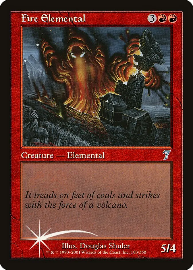 2001 Seventh Edition Fire Elemental #183★ uncommon card image
