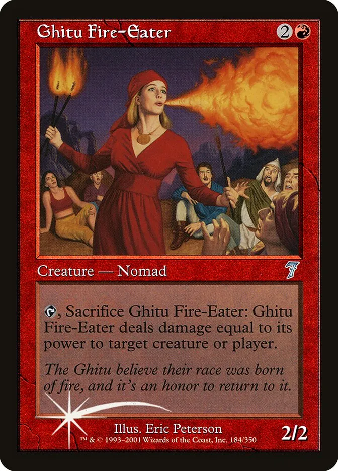 2001 Seventh Edition Ghitu Fire-Eater #184★ uncommon card image
