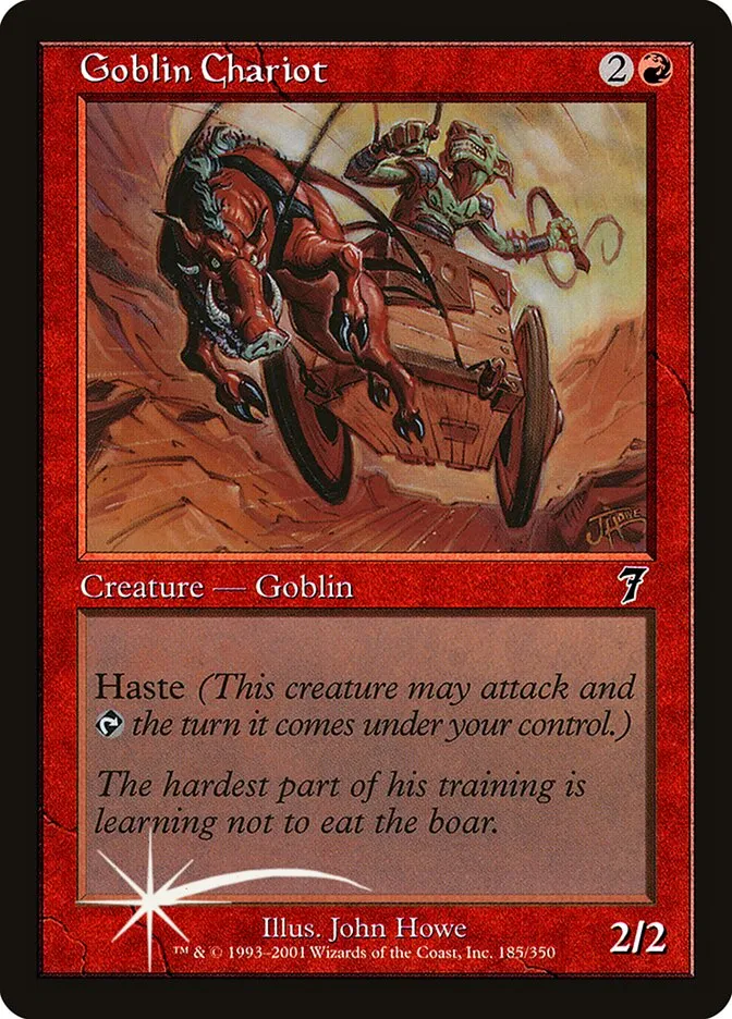 2001 Seventh Edition Goblin Chariot #185★ common card image