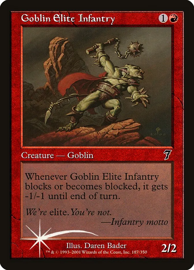 2001 Seventh Edition Goblin Elite Infantry #187★ common card image