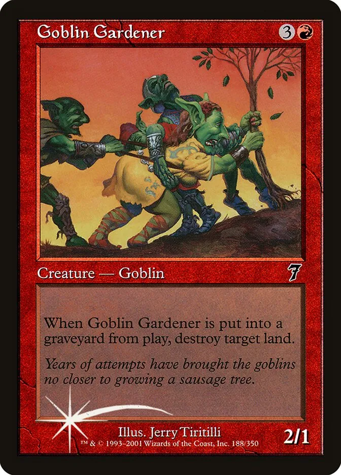 2001 Seventh Edition Goblin Gardener #188★ common card image