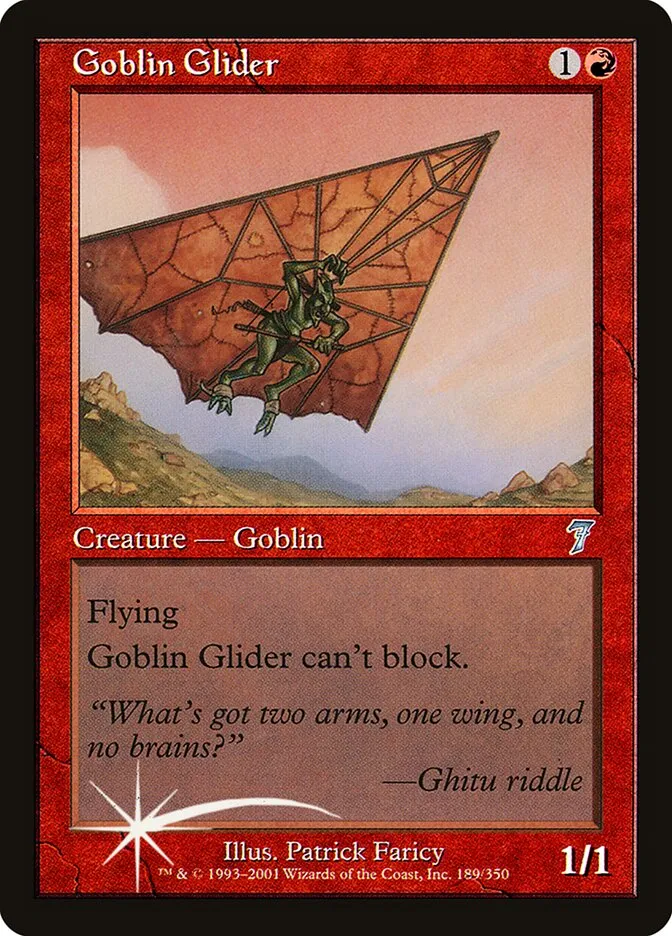 2001 Seventh Edition Goblin Glider #189★ uncommon card image