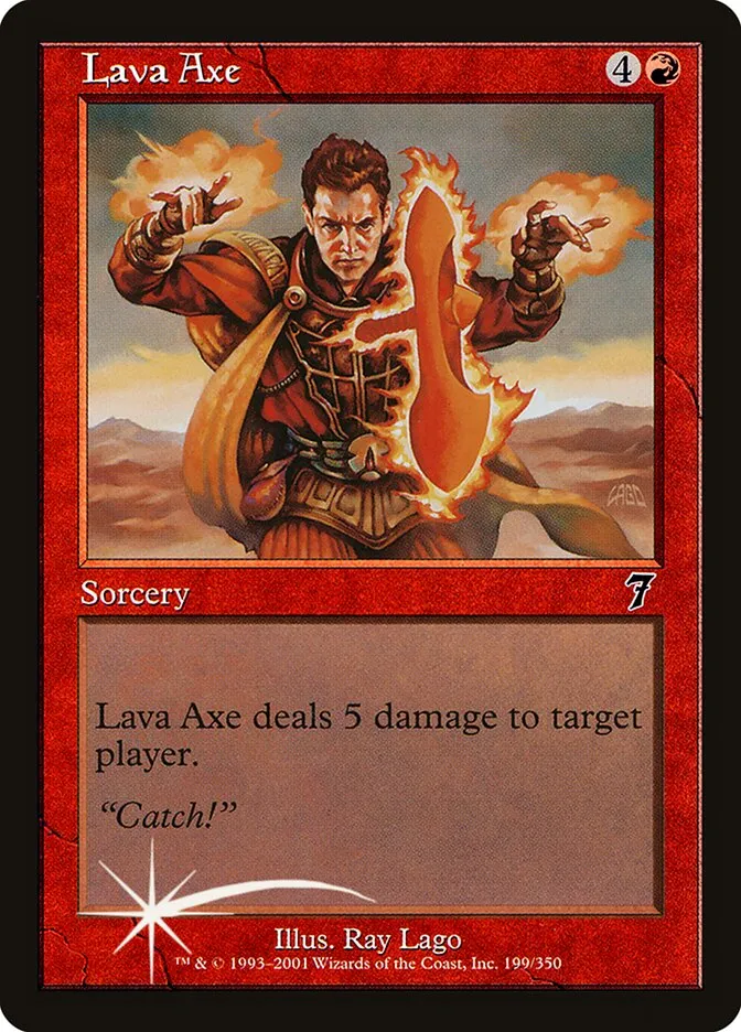 2001 Seventh Edition Lava Axe #199★ common card image