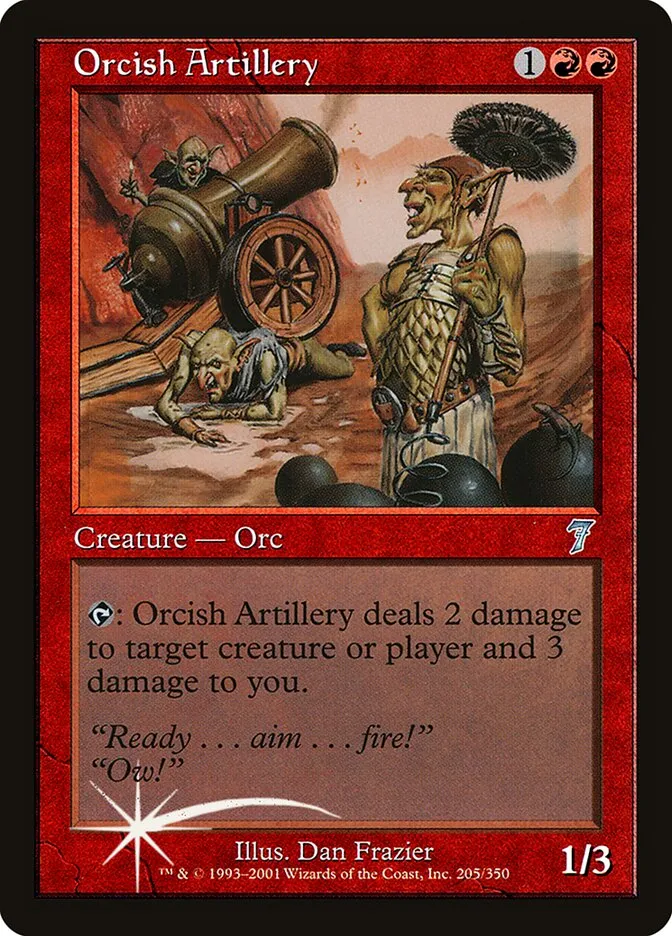 2001 Seventh Edition Orcish Artillery #205★ uncommon card image