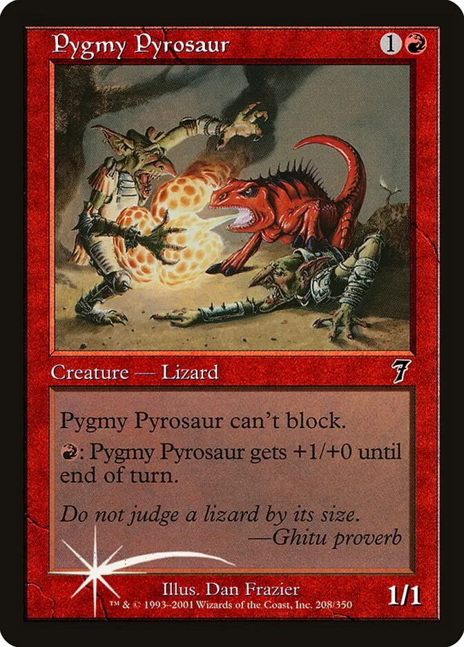 2001 Seventh Edition Pygmy Pyrosaur #208★ common card image