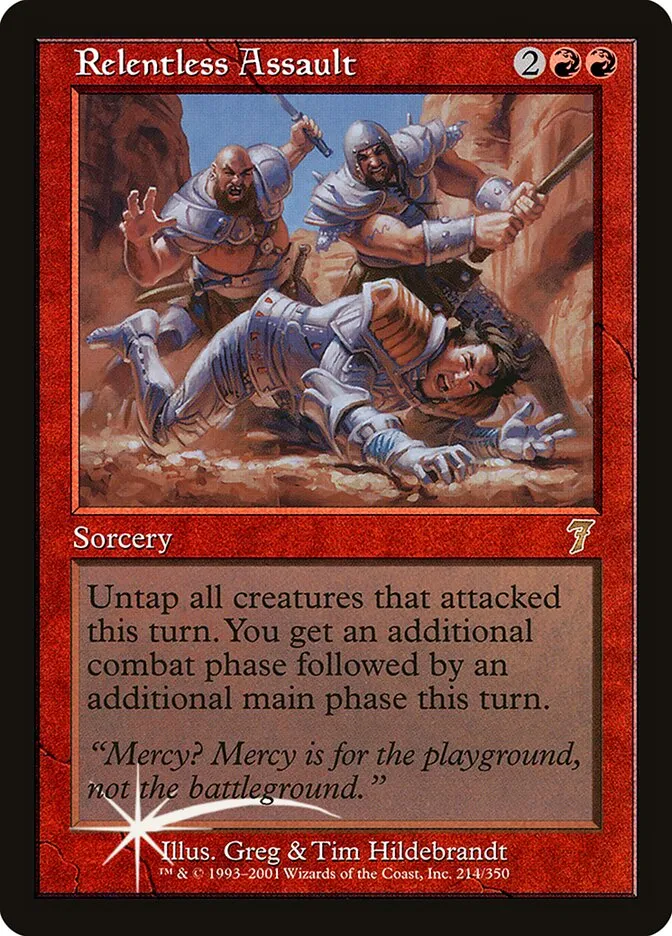 2001 Seventh Edition Relentless Assault #214★ rare card image