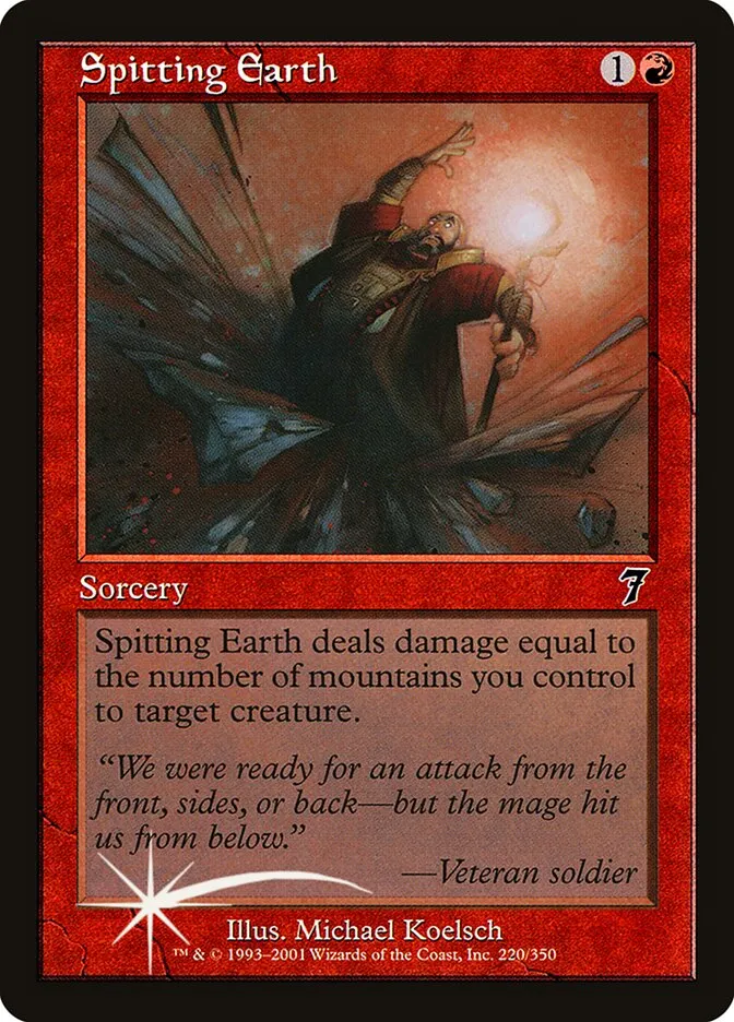 2001 Seventh Edition Spitting Earth #220★ common card image