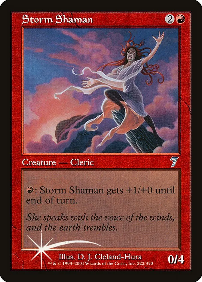 2001 Seventh Edition Storm Shaman #222★ uncommon card image