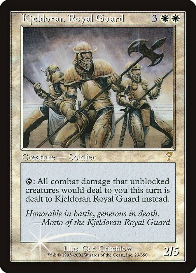 2001 Seventh Edition Kjeldoran Royal Guard #23★ rare card image