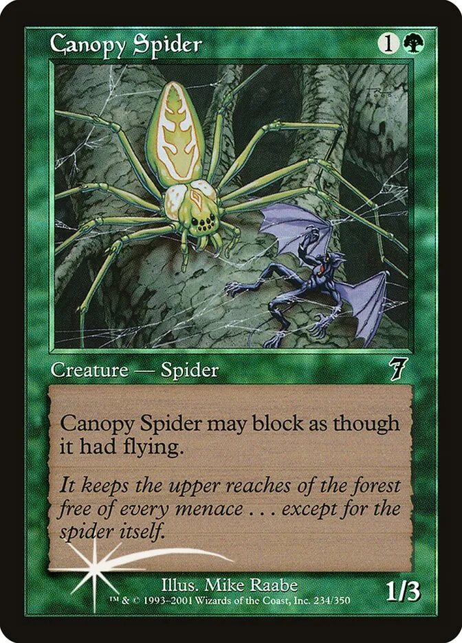 2001 Seventh Edition Canopy Spider #234★ common card image