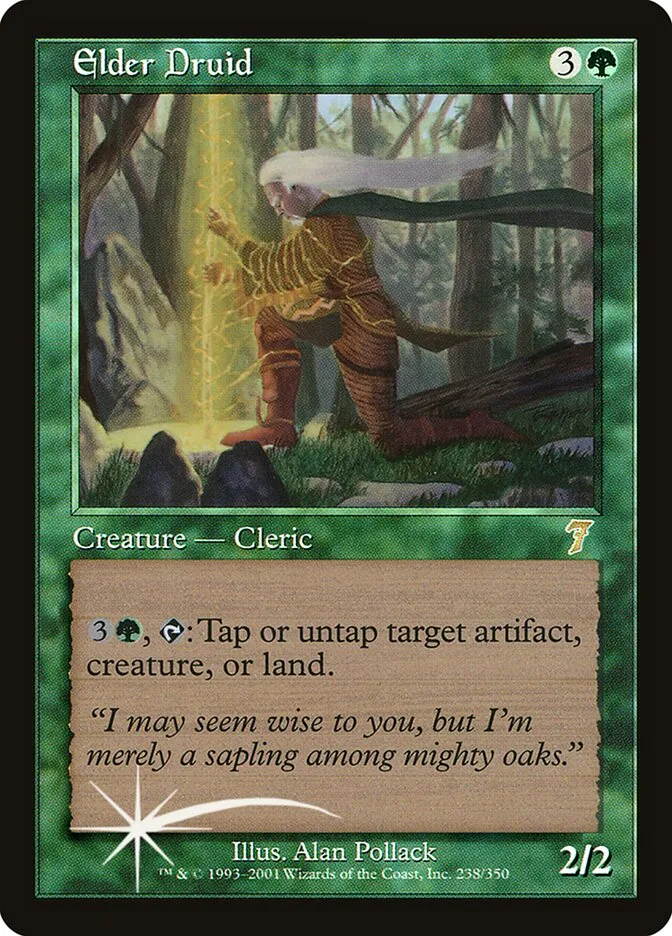 2001 Seventh Edition Elder Druid #238★ rare card image