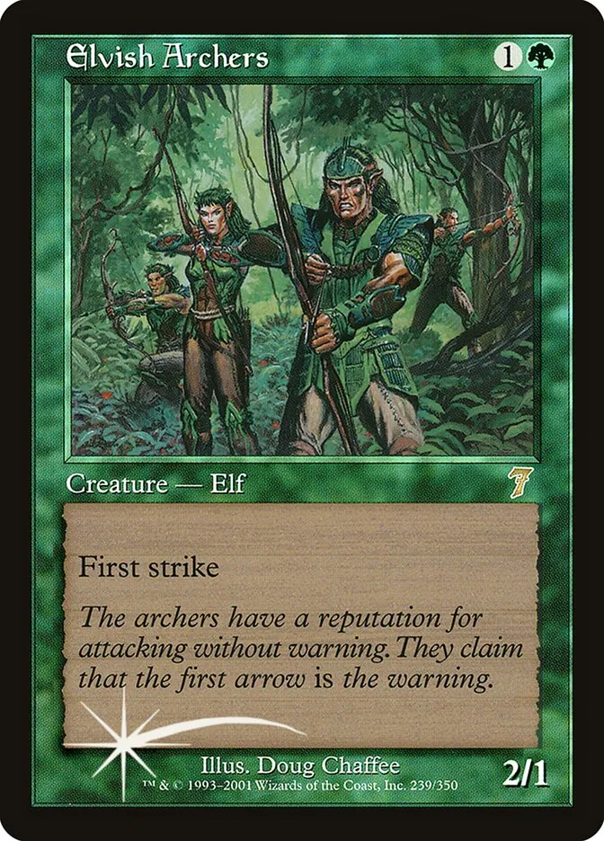 2001 Seventh Edition Elvish Archers #239★ rare card image