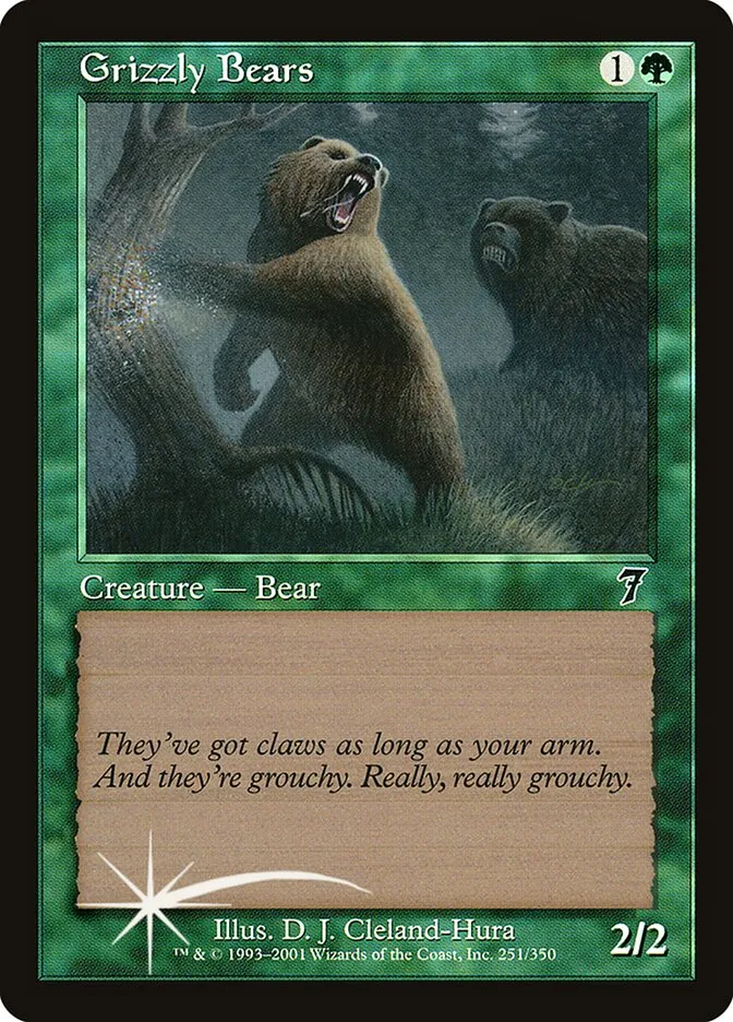 2001 Seventh Edition Grizzly Bears #251★ common card image