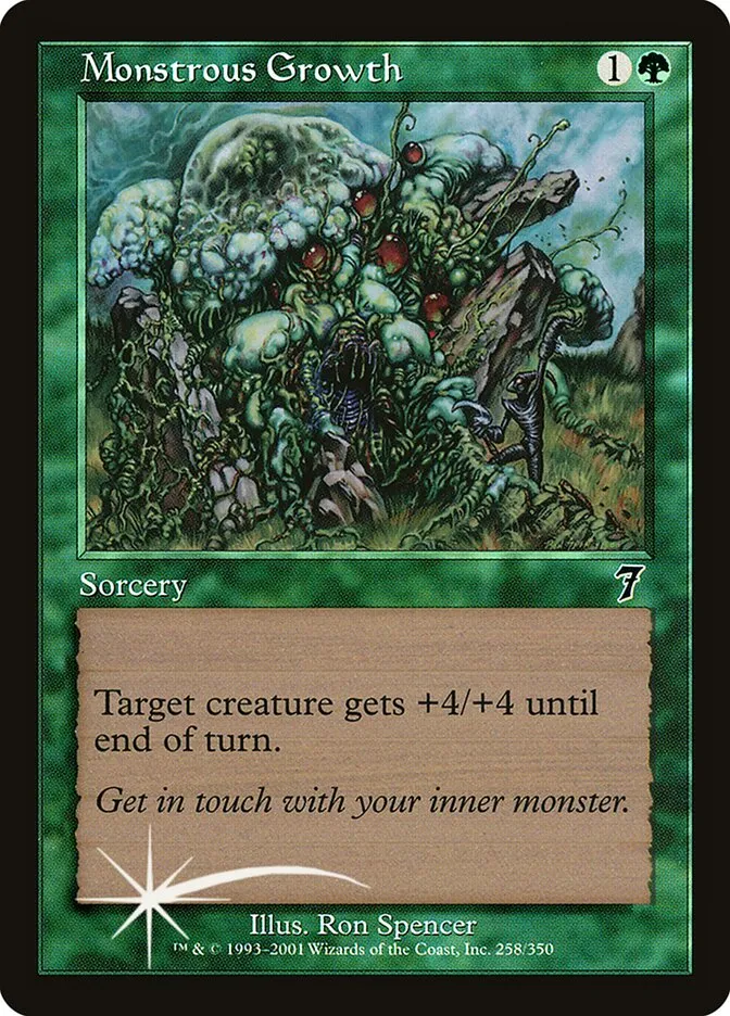 2001 Seventh Edition Monstrous Growth #258★ common card image
