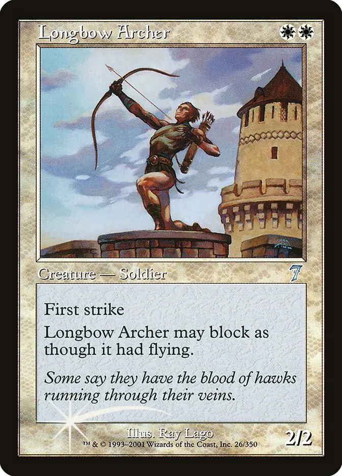 2001 Seventh Edition Longbow Archer #26★ uncommon card image