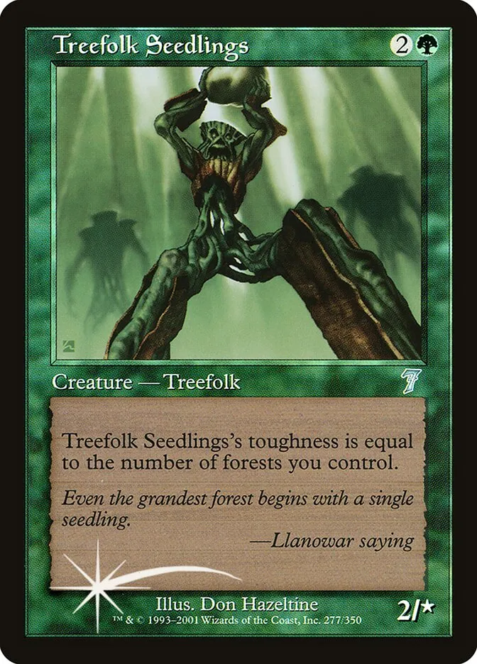 2001 Seventh Edition Treefolk Seedlings #277★ uncommon card image