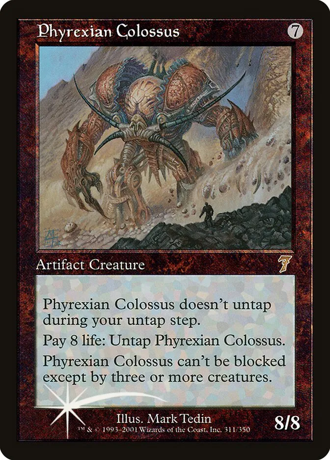 2001 Seventh Edition Phyrexian Colossus #311★ rare card image