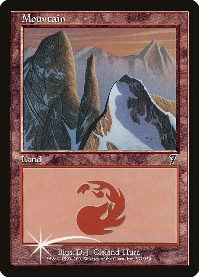 2001 Seventh Edition Mountain #337★ common card image
