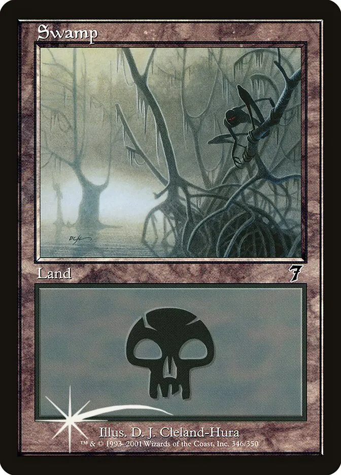 2001 Seventh Edition Swamp #346★ common card image