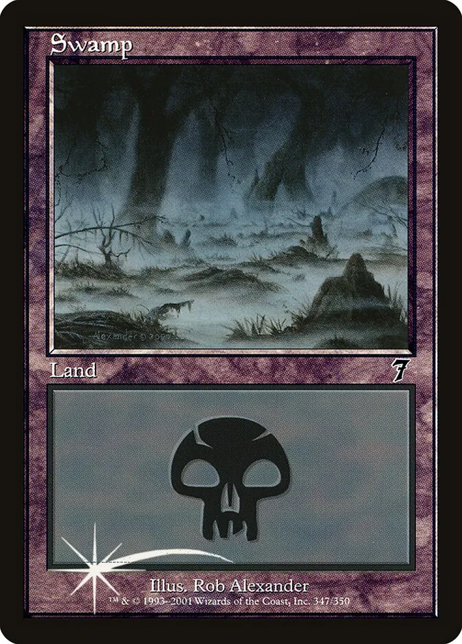 2001 Seventh Edition Swamp common #347 common card image