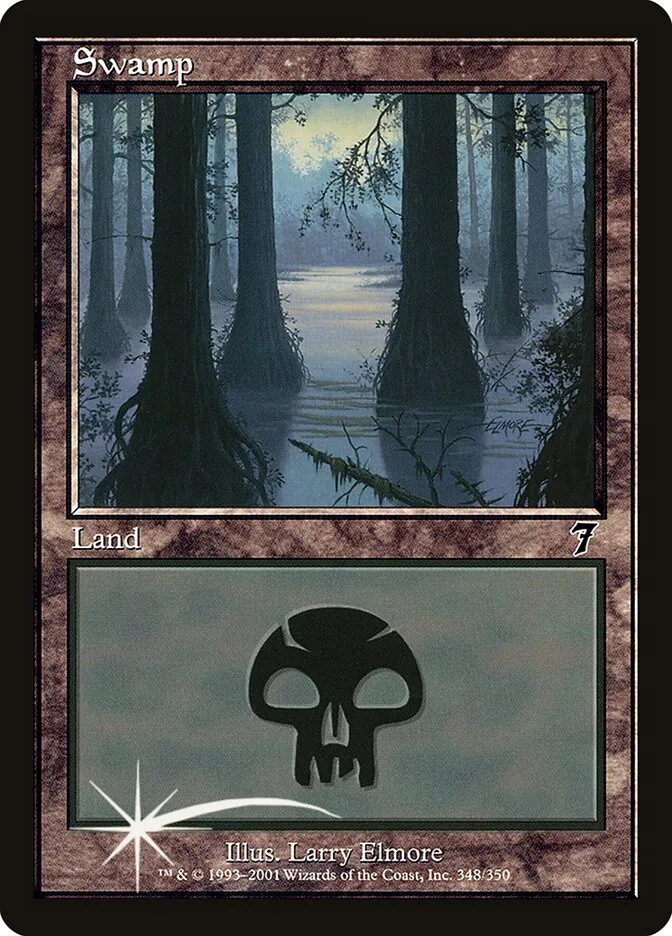 2001 Seventh Edition Swamp common #348 common card image