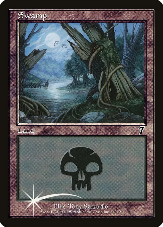 2001 Seventh Edition Swamp common #349 common card image