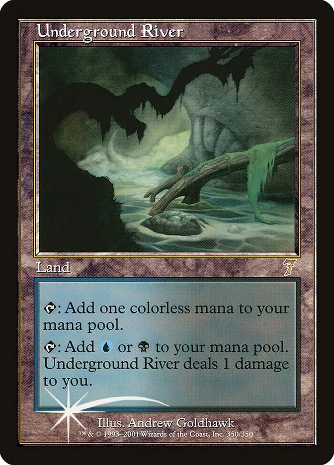 2001 Seventh Edition Underground River #350★ rare card image