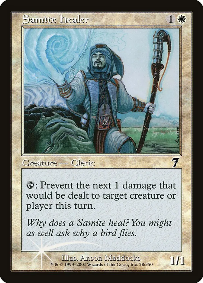 2001 Seventh Edition Samite Healer #38★ common card image