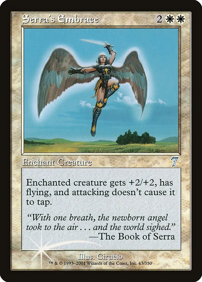 2001 Seventh Edition Serra's Embrace #43★ uncommon card image