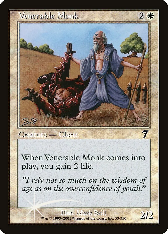 2001 Seventh Edition Venerable Monk #53★ common card image