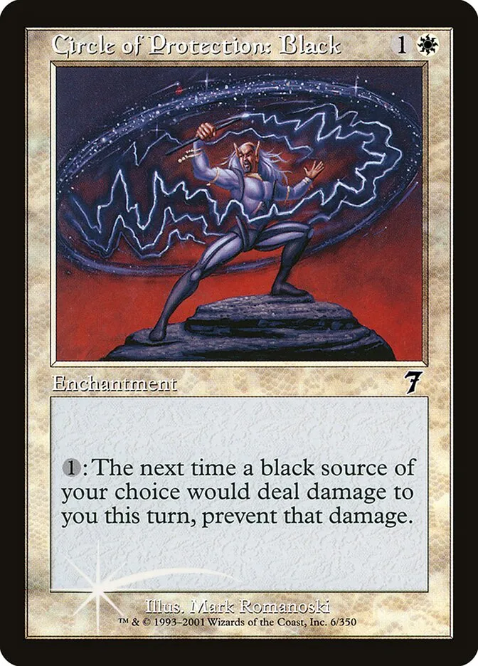 2001 Seventh Edition Circle of Protection: Black #6★ common card image