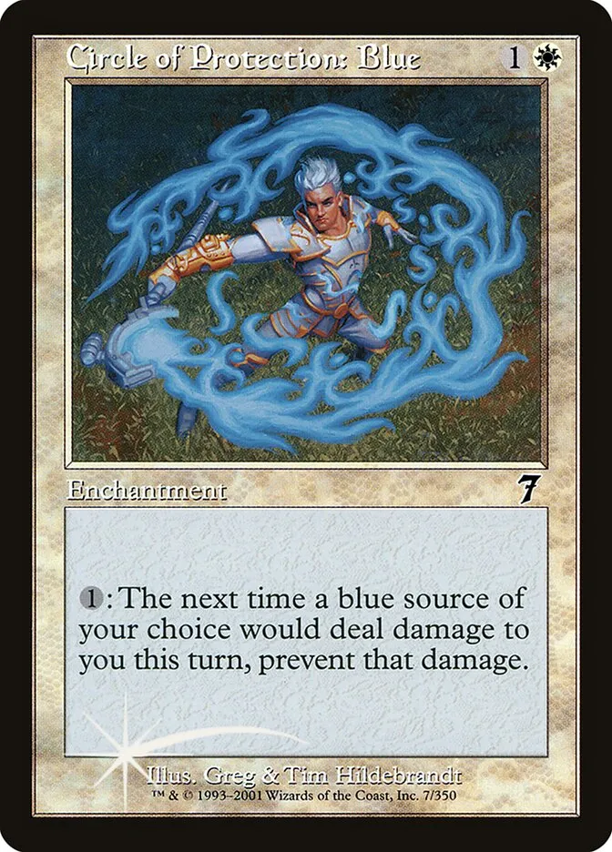 2001 Seventh Edition Circle of Protection: Blue #7★ common card image